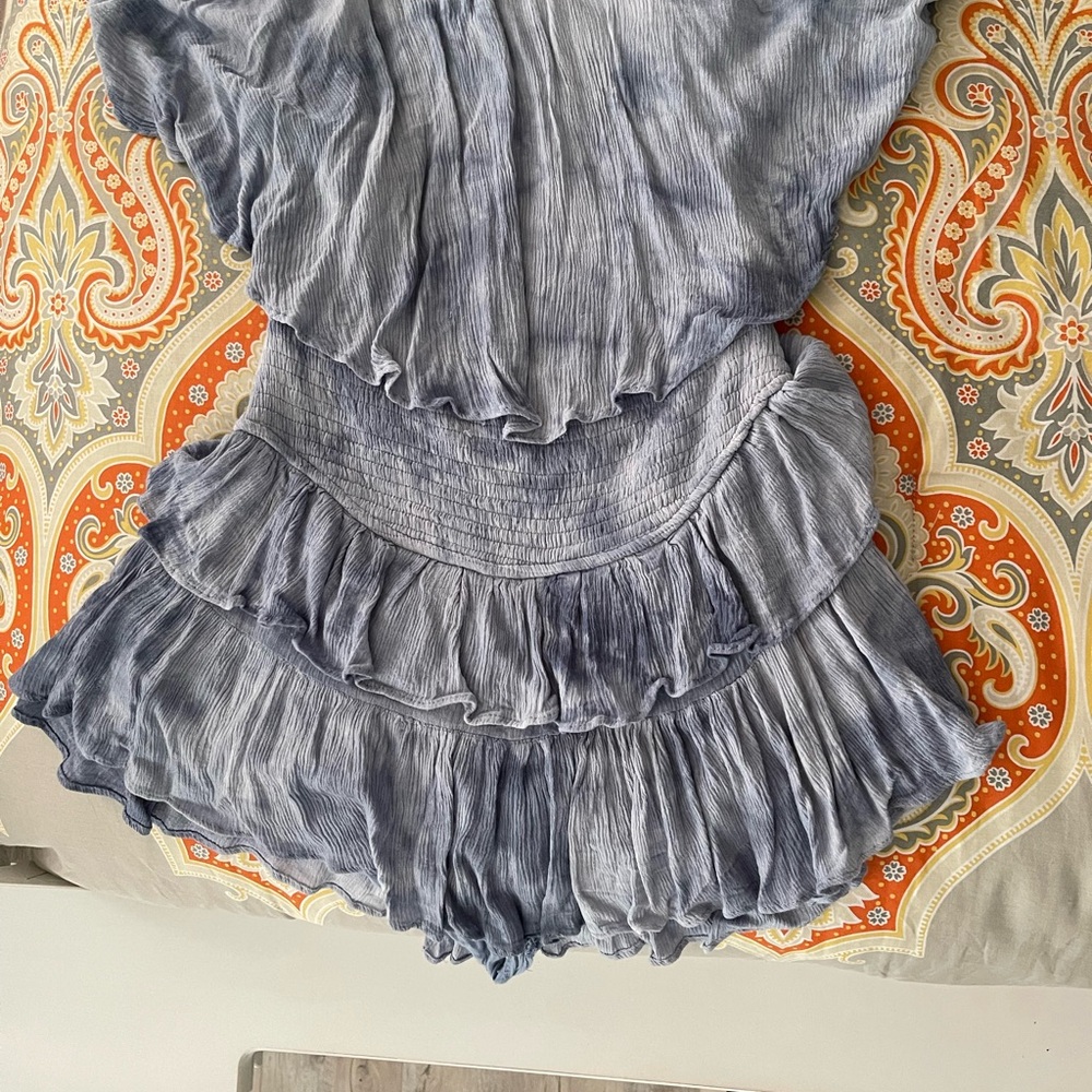 Mustard Seed Strapless Romper in Blue